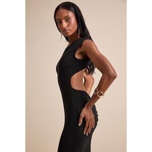 Lulus Captivating Perfection Black Backless Sleeveless Maxi Dress - Size S